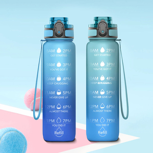 Botella de Agua Deportiva Tritan de 1000 ml, Libre de BPA, con Asa, Diseño Ecológico con Logotipo, para Correr al Aire Libre, Tapa Antiderrames - Product Image 6