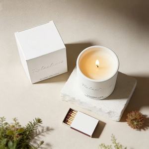 Bougie dans un bocal en verre personnalisé Relaxlines, bougies parfumées en cire de soja faites à la main, de différentes tailles et couleurs - Product Image 6