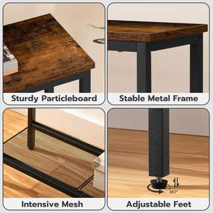 طاولة أريكة عصرية ضيقة لمداخل المنزل ، رف صغير ، طاولة أريكة رفيعة لغرفة المعيشة وغرفة النوم بنية اللون - Product Image 5