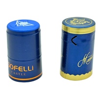 Capsules personnalisées de luxe en feuille d'étain imprimée rétractables en polylam pour gin, rhum, tequila, spiritueux, liqueur, whisky