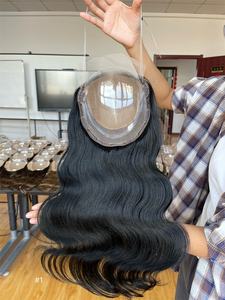 Best Quality 5*5 Lace Front 5*5 Lace Front 8*8 Topper Single Knots Woman Virgin Human <b>Black</b> Hair Topper <b>for</b> White <b>Women</b> - Product Image 5