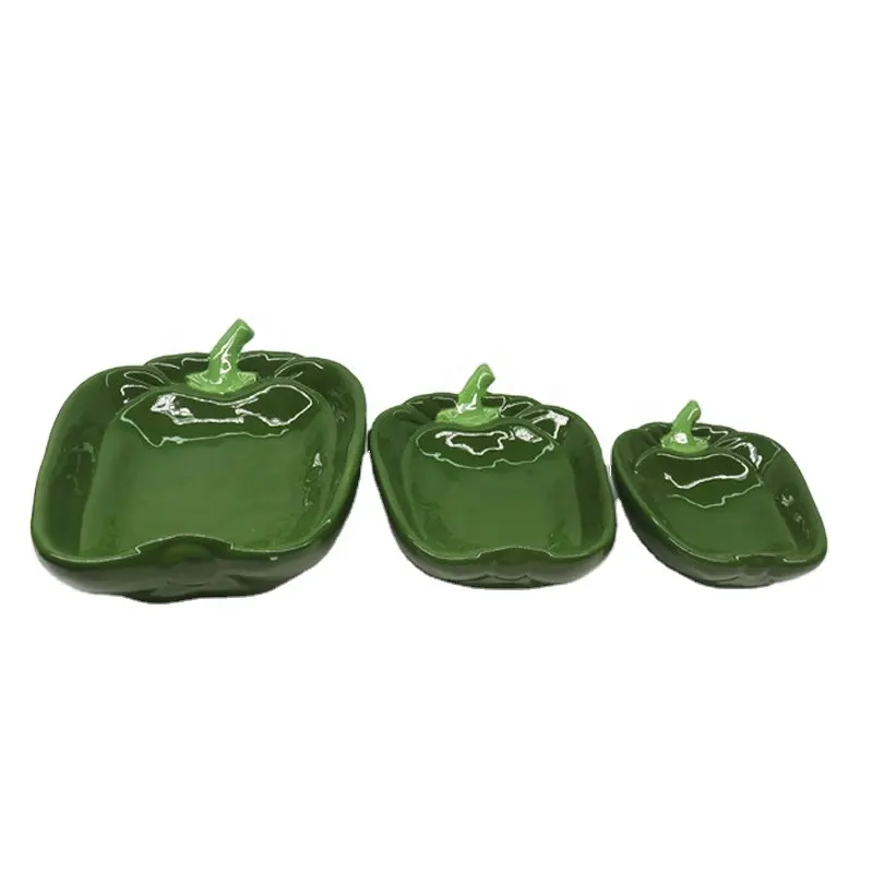 factory food serving tray dinner plates Pepper Shaped Ceramic Candy Nut Dessert porcelain dinner restaurant tableware plates