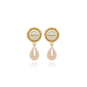 Orecchini Pendenti Golden E3139 con Perle Coltivate a Goccia, Montatura a Castone, Gioielli Classici da Donna per Uso Quotidiano - Product Image 1