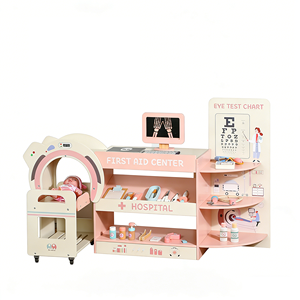 <span class=keywords><strong>Maison</strong></span> de jeu médicale en bois pour enfants - Ensemble de jouets de simulation de docteur, centre d'urgence hospitalier - Product Image 1