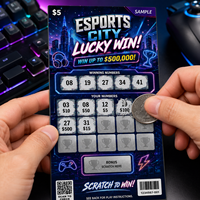 Yüksek Kaliteli Özel Tasarım Çizilmez Esports Baskılı Değişken Veri Güvenlikli Baskı Anında Şanslı Piyango Biletleri Karton Ekran