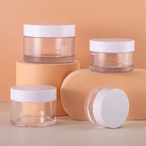 1oz 2oz 4oz 6oz 8oz Petg contenitore cosmetico in plastica trasparente per imballaggio cosmetico vasetto per la cura della pelle per la cura della pelle con coperchi