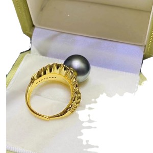 Anillo de Plata S925 con Perlas DIY 10523, Joyería Moderna y Elegante con Cuentas Redondas de 8-10 mm, Técnica de Incrustación con Garra, Base Vacía - Product Image 4