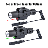 Lampe torche tactique LED rechargeable 1000 lumens avec laser rouge et vert, étanche IP68, en alliage d'aluminium, pour la chasse et la randonnée