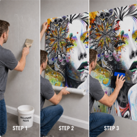 Papier peint mural abstrait coloré, portrait de beauté, art contemporain, murale pour boutique, showroom, salon créatif