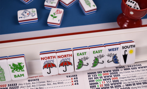London Calling – Tuiles de Mahjong américaines <span class=keywords><strong>en</strong></span> acrylique rayées à cinq couches, Big Ben, <span class=keywords><strong>Bus</strong></span> à deux étages, Théière pour soirée de jeu sur le thème britannique - Product Image 6