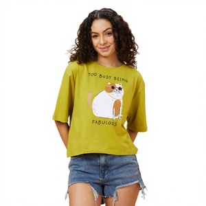 Fabricante de Camisetas Estampadas para Mujer, Camiseta Gráfica de Jersey Suave, Manga Corta, Diseño Personalizado, Venta al Por Mayor - Product Image 1