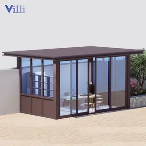 定制玻璃门露台现代露台户外自动铝开口百叶窗屋顶凉棚