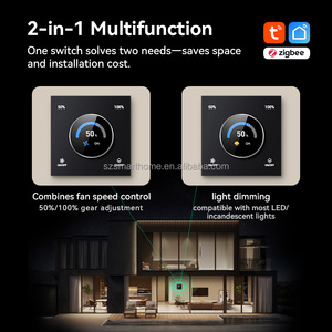 Interruttore Dimmer per Ventilatore Elettrico da Parete con Controllo Remoto App, Regolazione Luminosità LED, Design Rotante Compatibile Zigbee per Casa Intelligente - Product Image 3