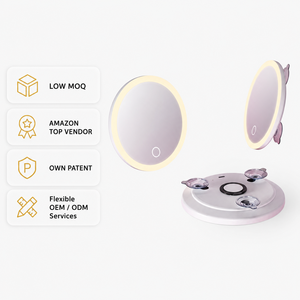 <span class=keywords><strong>Miroir</strong></span> Cosmétique <span class=keywords><strong>Grossissant</strong></span> Mural LED MoonlitGlow, Grossissement 10X 20X 30X 40X, 3 Ventouses, Rechargeable, Idéal Voyage - Vente en Gros Usine - Product Image 1