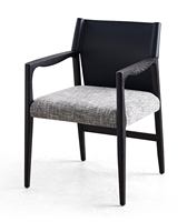 Chaises de salle à manger en chêne massif nordique, prix de gros, fauteuils en bois rembourrés en lin et cuir, spacieux et confortables