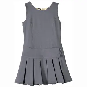 Wholesale School uniform Pinafore Girl's Pleated Hem School Uniform Jumper