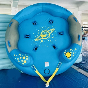 PVC Inflatable 5-Person <b>Towable</b> Tube 300 CM with Nylon Cover Blue Color 5 Rides for Water Sports - Product Image 2