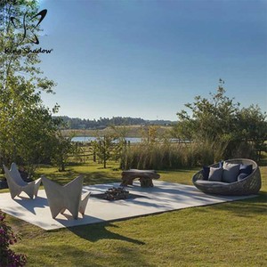 Lit de Jour Pliable en Plastique Tressé Moderne et Élégant avec Coussin Imperméable pour Hôtel, Patio, Jardin, <span class=keywords><strong>Piscine</strong></span> et Utilisation Extérieure - Product Image 3