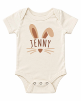 Combinaison de Pâques personnalisée pour bébé en coton avec nom personnalisé, tenue de lapin pour bébé, body de lapin de Pâques, première tenue de Pâques, cadeau de Pâques pour bébé