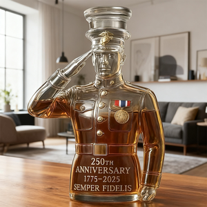 Bouteille d'alcool en verre militaire anniversaire de forme unique 320ml conception étanche pour les cadeaux de luxe - Product Image 2