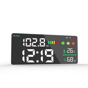 Misuratore di livello sonoro del misuratore di db del dispositivo con calendario di regolazione della retroilluminazione a LED misuratore di decibel a parete tuya app