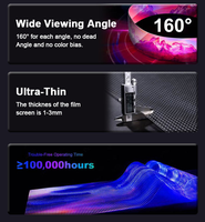 Panel LED Publicitario de Vidrio Ultrafino de Alto Brillo Personalizado, Pantalla LED Transparente, Película LED Flexible de Cristal