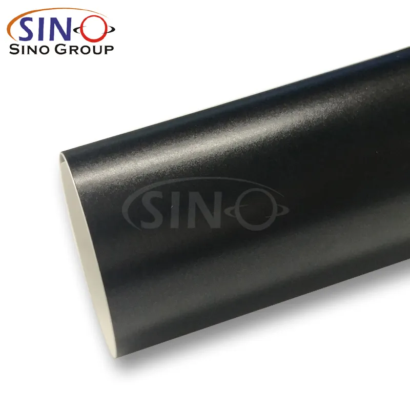 MS-01 Chine Fabricant Film PVC Décoration De Voiture Super Mat Satin Noir Excellente Qualité Autocollant de Vinyle D'emballage De Voiture