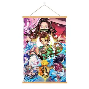 Indoor Decoration Fabric Painting Wall Scroll Printing Magnetic Art Poster Hanger