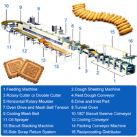 Ligne de production industrielle automatique continue de biscuits digestifs, de biscuits à la crème, de fabrication de biscuits, de cuisson, machine à faire des bretzels