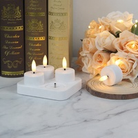 Bougie LED rechargeable USB en plastique à piles de mariage avec minuterie