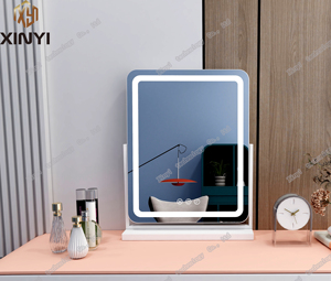 <span class=keywords><strong>Miroir</strong></span> de maquillage intelligent LED Fill Light Beauty <span class=keywords><strong>Miroir</strong></span> d'habillage simple face en forme de cheveux de <span class=keywords><strong>grande</strong></span> <span class=keywords><strong>taille</strong></span> Design moderne Métal Verre Durable - Product Image 2