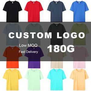 Camisetas de Algodón Europeo con Logotipo Personalizado, Cuello Redondo, Publicitarias, Tallas Grandes, Ropa de Trabajo para Comercio Transfronterizo - Product Image 1