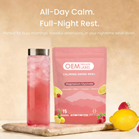 Complément de Cortisol OEM Framboise Citron Sans Sucre Poudre de Magnésium à Boire pour le Sommeil et la Relaxation Soutient l'Équilibre Hormonal pour Femmes