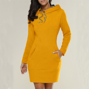 Femmes décontracté mode à manches longues <span class=keywords><strong>robe</strong></span> à <span class=keywords><strong>capuche</strong></span> automne hiver Slim Fit tricoté pull <span class=keywords><strong>sweat</strong></span> <span class=keywords><strong>robe</strong></span> pull à <span class=keywords><strong>capuche</strong></span> <span class=keywords><strong>robe</strong></span> - Product Image 1