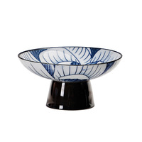 Chinees blauw-wit porseleinen fruitplateau met afneembaar ontwerp, precisie-geproduceerd, hoog, hartvormig, retro Amerikaanse stijl voor thuisgebruik