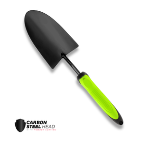 Truelle de jardin Landing 551041 en acier au carbone avec revêtement en poudre, poignée ergonomique souple, lame de 180 mm, largeur de 90 mm, noir/vert, acier inoxydable - Product Image 1