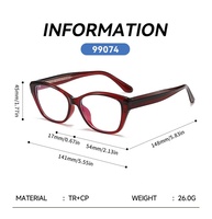 Nouvelle Collection 2026 – Lunettes Œil de Chat Style Ins Anti-Lumière Bleue avec Monture Plate en TR Propionate pour le Streetwear