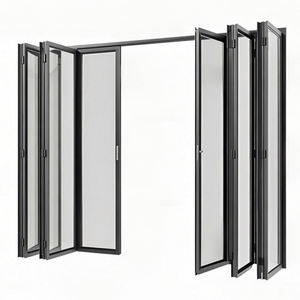 Puerta Plegable Doble de Aluminio con Acristalamiento para Exteriores, Resistente a Impactos, Impermeable, a Prueba de Huracanes, Moderna, Tipo Nuevo, de LEDOW para EE. UU. - Product Image 2