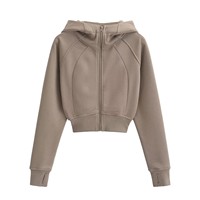 Sweats à capuche personnalisés Streetwear pour femmes, sweat à capuche zippé avec poches, sweatshirts à capuche, hauts pour femmes, yoga