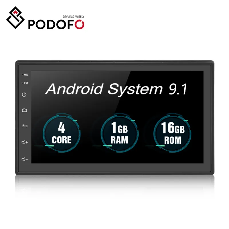 Автомагнитола Podofo, универсальная стерео-система на Android, с 7 "сенсорным экраном, GPS, Wi-Fi, BT, FM, RDS, 2,5D, типоразмер 2 Din