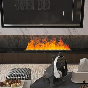 2024New Voice Intelligent Atomizing Humidification 64 Color Simulation Flame Embedded Decorative Fireplace