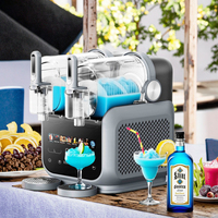 Máquina de Slushie Eléctrica Automática, Máquina Comercial de Helados Congelados, 7 Programas Preestablecidos, Limpieza Automática, No Se Necesita Hielo, 1.8L x 2