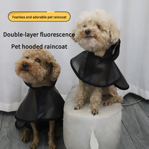 국경을 넘는 TPU 애완견 비옷 소형/중형견용 반사 매트 블랙 리쉬 부착형 모든 계절용 - Product Image 2