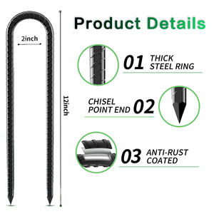 Ancrages au sol robustes piquets de <span class=keywords><strong>fixation</strong></span> de crochet en U <span class=keywords><strong>pour</strong></span> tente de camping, auvents, abris de voiture, hangars, <span class=keywords><strong>balançoire</strong></span> - Product Image 2
