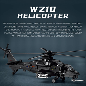 Nouvelle série WZ-10 Black Hawk Commando Helicopter Model Blocks Building for Children DIY Set - Product Image 3