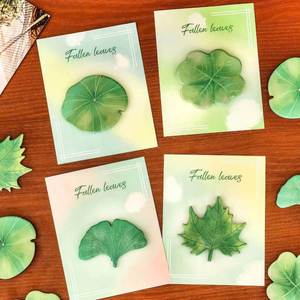 Fresh Leaf Sticky Notes <b>Creative</b> Realistic Student Stationery Small <b>Gifts</b> Message Memo Pads Adhesive Back-to-School Essentials - Product Image 1