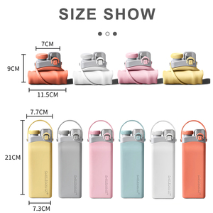Складная силиконовая складная бутылка для воды, 600 мл - Product Image 2