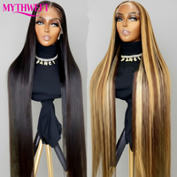 Perruque transparente 13x4 pour femmes noires, perruques frontales HD 13x6 lisses, pré-épilées, en cheveux humains brésiliens bruts avec baby hair