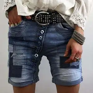 Short en jean pour femme, taille haute, décontracté, ample, mode, grande taille, élastique, jambes larges, nouveau