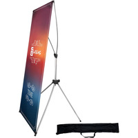Support de bannière portable réglable en forme de X, bannières durables pour la publicité intérieure/extérieure